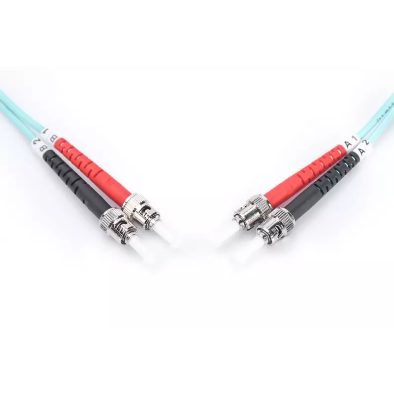 DIGITUS cable de fibra óptica para patch panel, ST a ST multimodo 50/125 µ, dúplex longitud 10 m, clase OM3