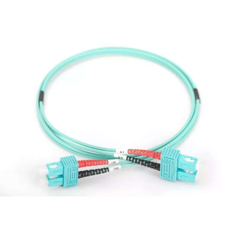 DIGITUS cable de fibra óptica para patch panel, SC a SC multimodo 50/125 µ, dúplex longitud 1 m clase OM3