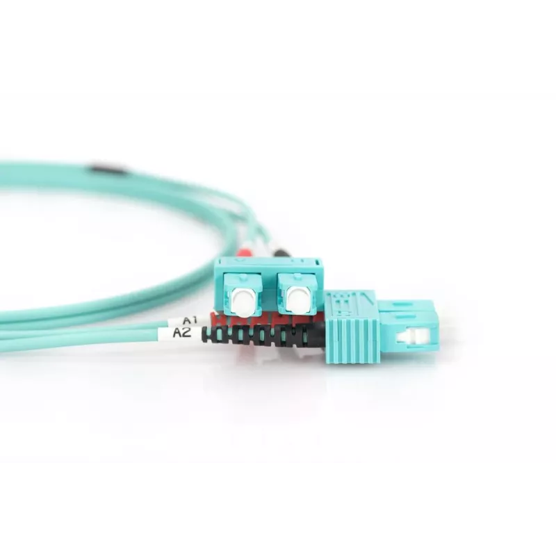 DIGITUS cable de fibra óptica para patch panel, SC a SC multimodo 50/125 µ, dúplex longitud 1 m clase OM3