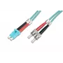 DIGITUS cable de fibra óptica para patch panel, LC a ST multimodo 50/125 µ, dúplex longitud 3 m clase OM3