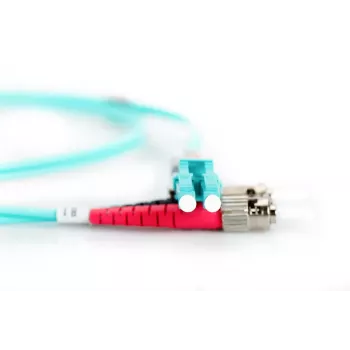 DIGITUS cable de fibra óptica para patch panel, LC a ST multimodo 50/125 µ, dúplex longitud 3 m clase OM3