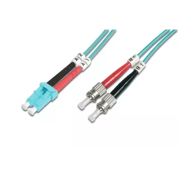 DIGITUS cable de fibra óptica para patch panel, LC a ST multimodo 50/125 µ, dúplex longitud 5 m clase OM3