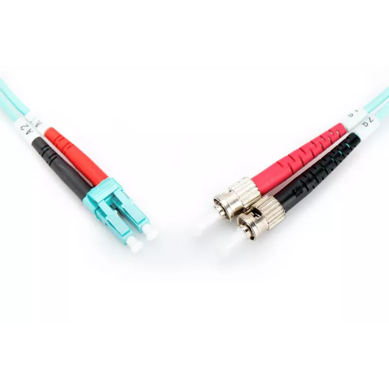DIGITUS cable de fibra óptica para patch panel, LC a ST multimodo 50/125 µ, dúplex longitud 5 m clase OM3