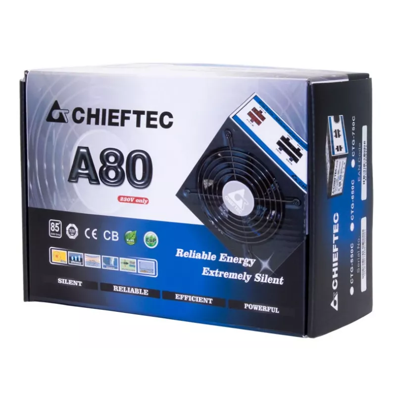 Chieftec CTG-550C fuente de alimentación 550 W 20+4 polos ATX ATX negro