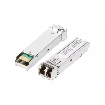 DIGITUS Módulo SFP 1,25 Gbit/s, Hasta 550 m Multimodo, Conector LC dúplex 1000Base-SX, 850 nm