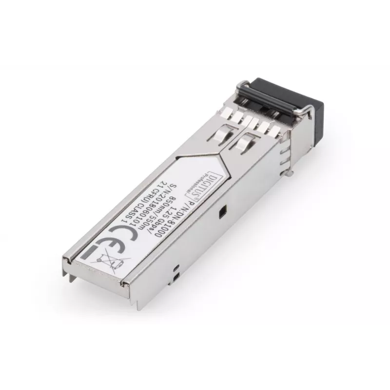 DIGITUS Módulo SFP 1,25 Gbit/s, Hasta 550 m Multimodo, Conector LC dúplex 1000Base-SX, 850 nm