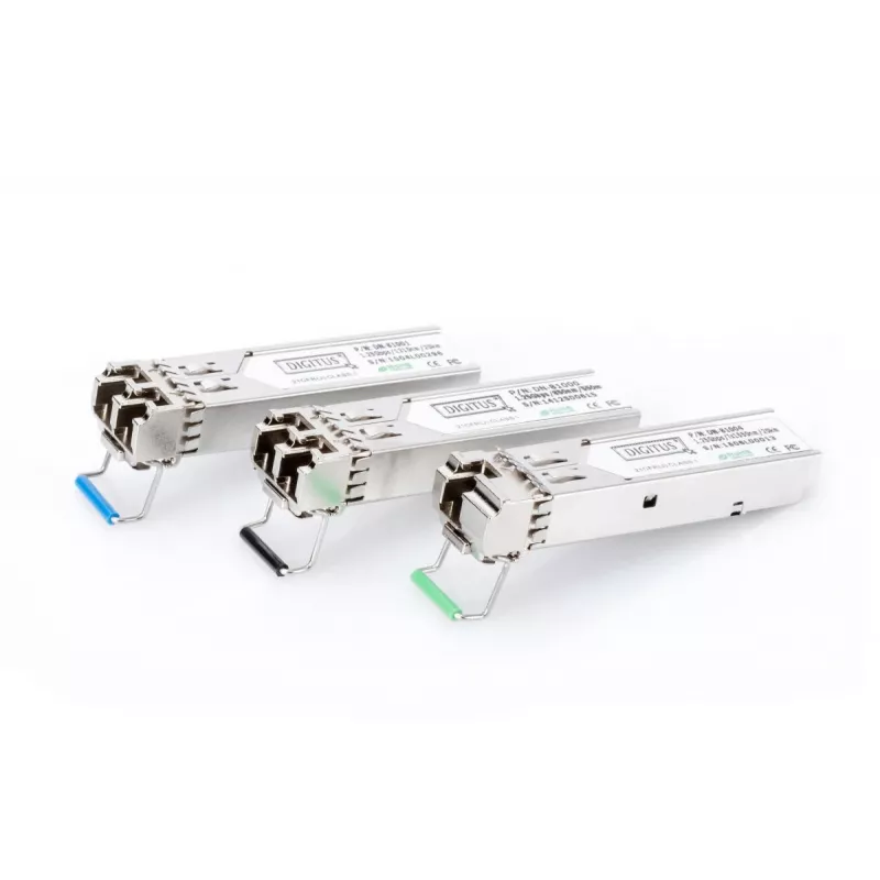 DIGITUS Módulo SFP 1,25 Gbit/s, Hasta 550 m Multimodo, Conector LC dúplex 1000Base-SX, 850 nm