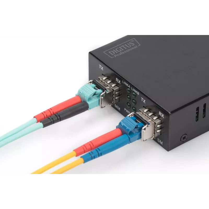 DIGITUS Módulo SFP 1,25 Gbit/s, Hasta 550 m Multimodo, Conector LC dúplex 1000Base-SX, 850 nm