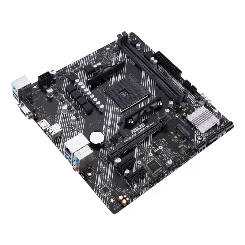 Placa base ASUS PRIME A520M-K, chipset AMD A520, socket AM4, micro ATX, 2x DDR4, 64 GB, 1x M.2, 4x SATA III, HDMI 2.1