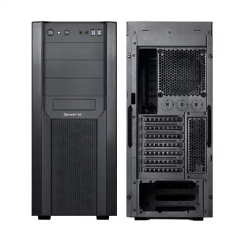 Caja de PC CHIEFTEC CW-01B-OP torre negra — SPCC, 7 bahías de 3,5 pulgadas, 7 bahías de 2,5 pulgadas, 3 bahías de 5,25 pulgadas, hasta 410 mm GPU
