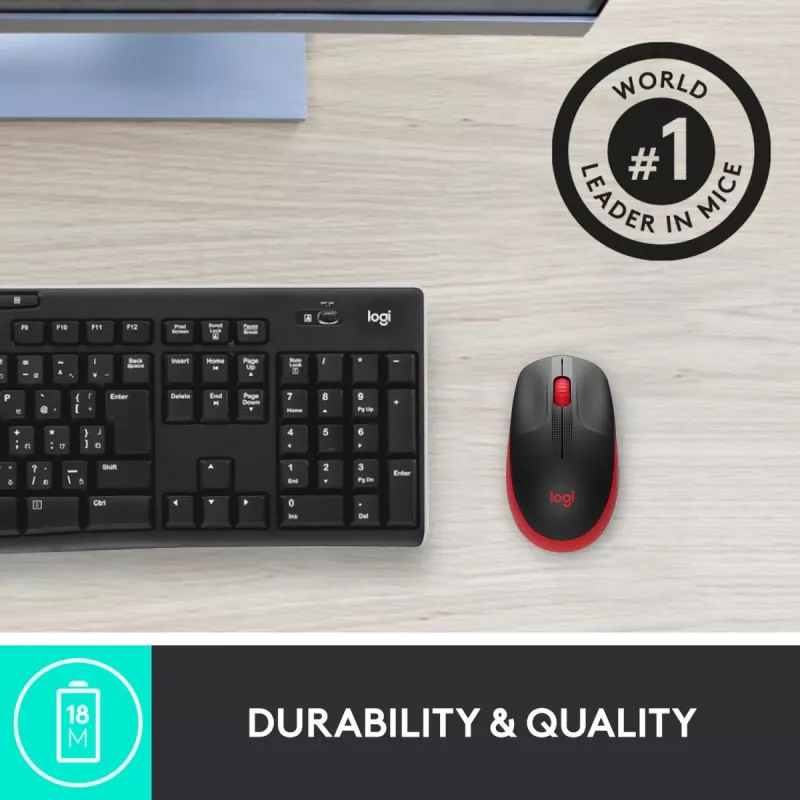 Ratón Logitech M190 Wireless USB rojo