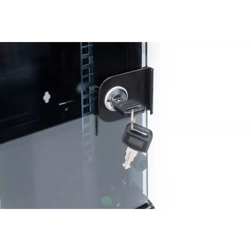 DIGITUS armario de montaje en pared 254 mm (10 pulgadas) 6U armario de montaje en pared 330x312x300 mm, color negro (RAL 9005)