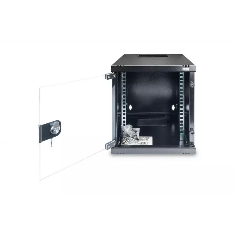 DIGITUS armario de montaje en pared 254 mm (10 pulgadas) 6U armario de montaje en pared 330x312x300 mm, color negro (RAL 9005)