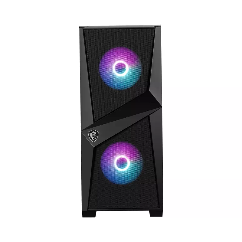 MSI MAG FORGE 100R caja gaming Mid Tower, ATX/mATX/Mini-ITX, cristal templado, 2 ventiladores ARGB de 120 mm, negro