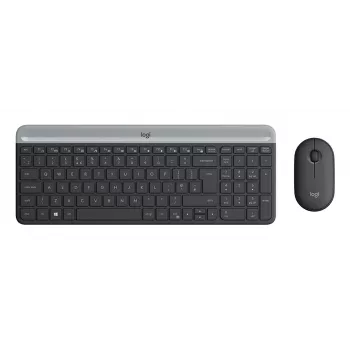LOGITECH Combo inalámbrico delgado de teclado y ratón Mk470 - Graphite - Alemán Qwertz