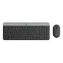 LOGITECH Combo inalámbrico delgado de teclado y ratón Mk470 - Graphite - Alemán Qwertz