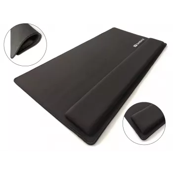 Sandberg Desk Pad Pro XXL, Negro, Unicolor, Reposamuñecas, Base antideslizante, Alfombrilla de ratón gaming