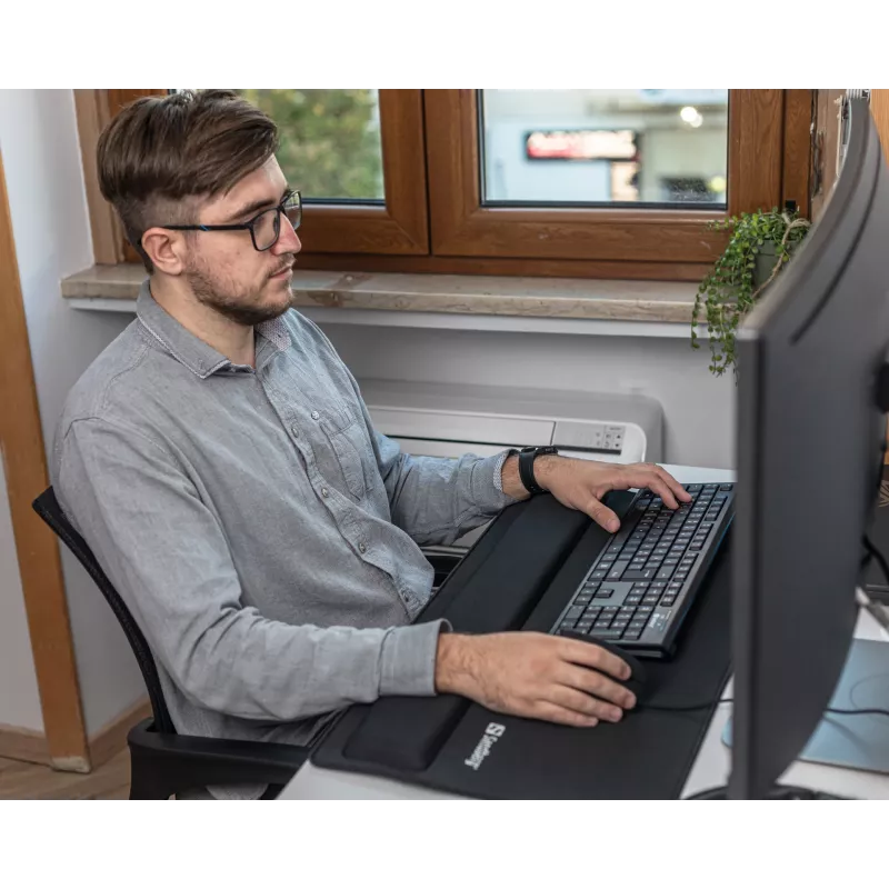 Sandberg Desk Pad Pro XXL, Negro, Unicolor, Reposamuñecas, Base antideslizante, Alfombrilla de ratón gaming