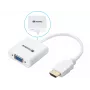 Sandberg Convertidor HDMI a VGA, VGA (D-Sub), HDMI tipo A (Estándar), Conector macho, Conector hembra, Blanco, RoHS