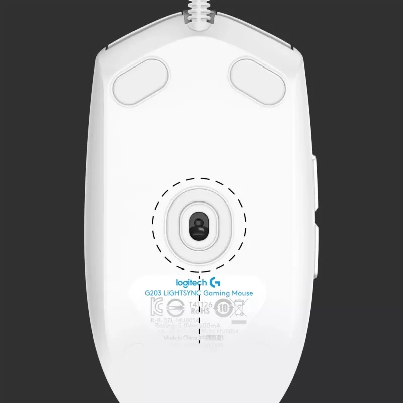 Ratón gaming LOGITECH G203 Lightsync USB Blanco