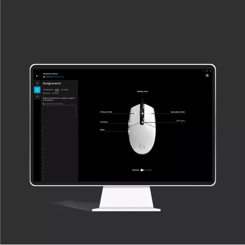Ratón gaming LOGITECH G203 Lightsync USB Blanco