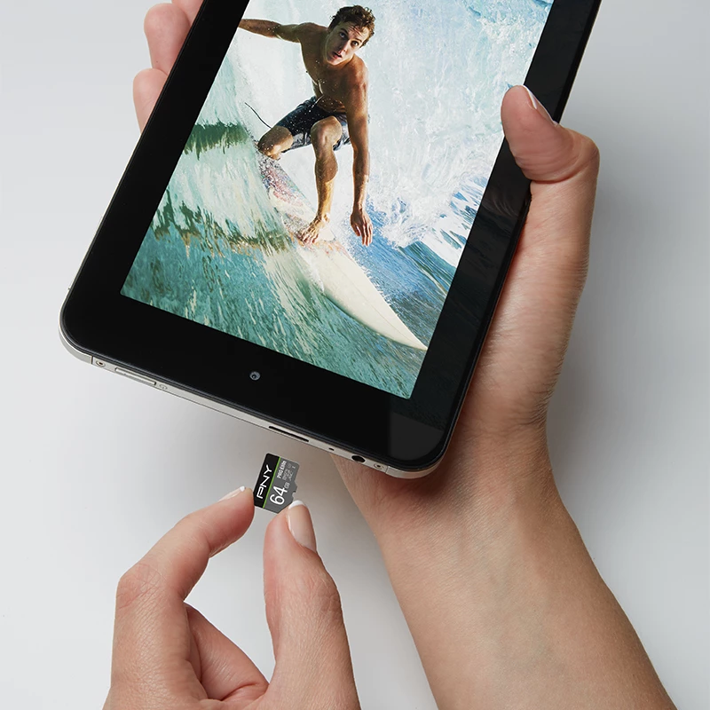 PNY Micro-SD Pro Elite 64 GB Clase 10 UHS-I U3 A1 V30 con adaptador SD