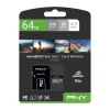 PNY Micro-SD Pro Elite 64 GB Clase 10 UHS-I U3 A1 V30 con adaptador SD