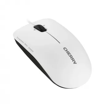 CHERRY MC 2000 Ratón con cable con rueda inclinable, Gris claro, USB, Ambidiestro, LED IR, USB Type-A, 1600 DPI, Gris