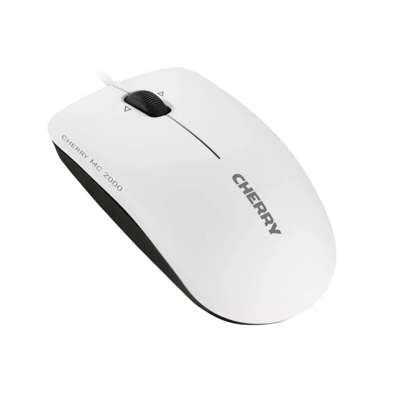 CHERRY MC 2000 Ratón con cable con rueda inclinable, Gris claro, USB, Ambidiestro, LED IR, USB Type-A, 1600 DPI, Gris
