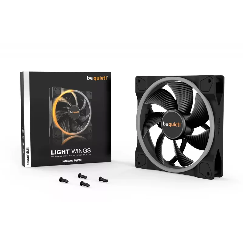 be quiet! Light Wings 140mm ARGB PWM ventilador negro