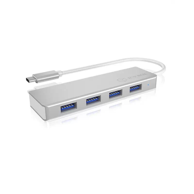 ICY BOX IB-HUB1425-C3 USB 3.2 Gen 1 (3.1 Gen 1) Type-C 5000 Mbit/s plateado
