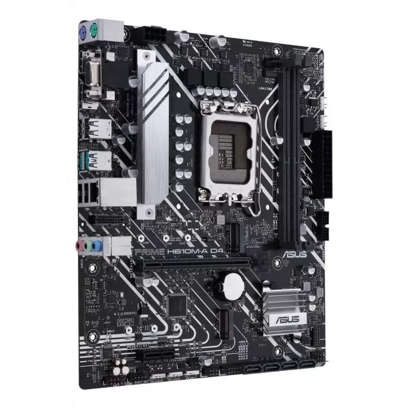ASUS PRIME H610M-A D4-CSM placa base, Intel H610, LGA 1700, micro ATX, 2x DDR4 DIMM, máx. 64 GB, 2x M.2, 4x SATA III, HDMI, DisplayPort, VGA, Gigabit LAN