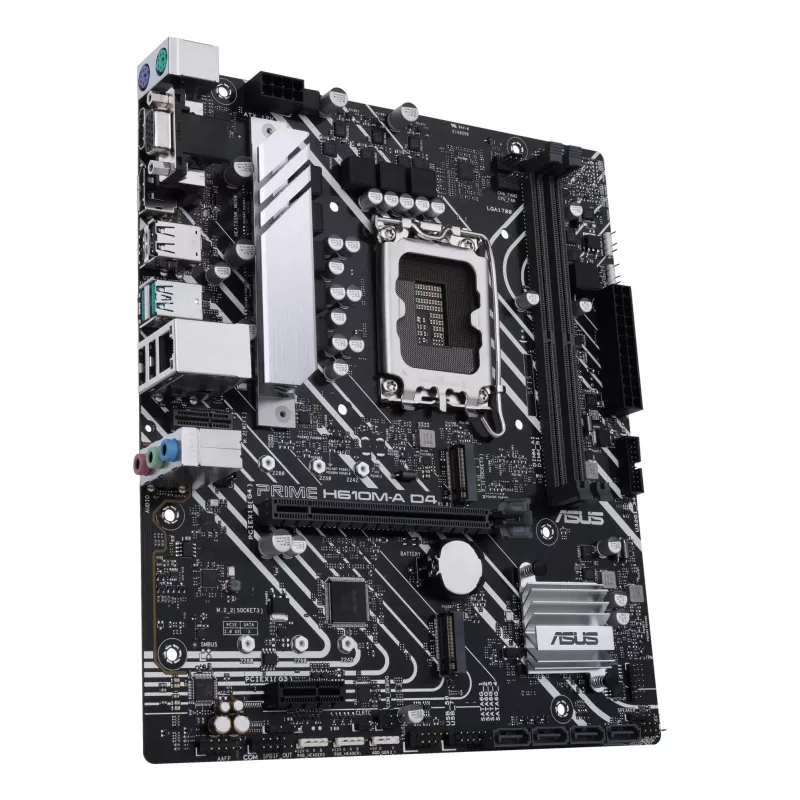 ASUS PRIME H610M-A D4-CSM placa base, Intel H610, LGA 1700, micro ATX, 2x DDR4 DIMM, máx. 64 GB, 2x M.2, 4x SATA III, HDMI, DisplayPort, VGA, Gigabit LAN