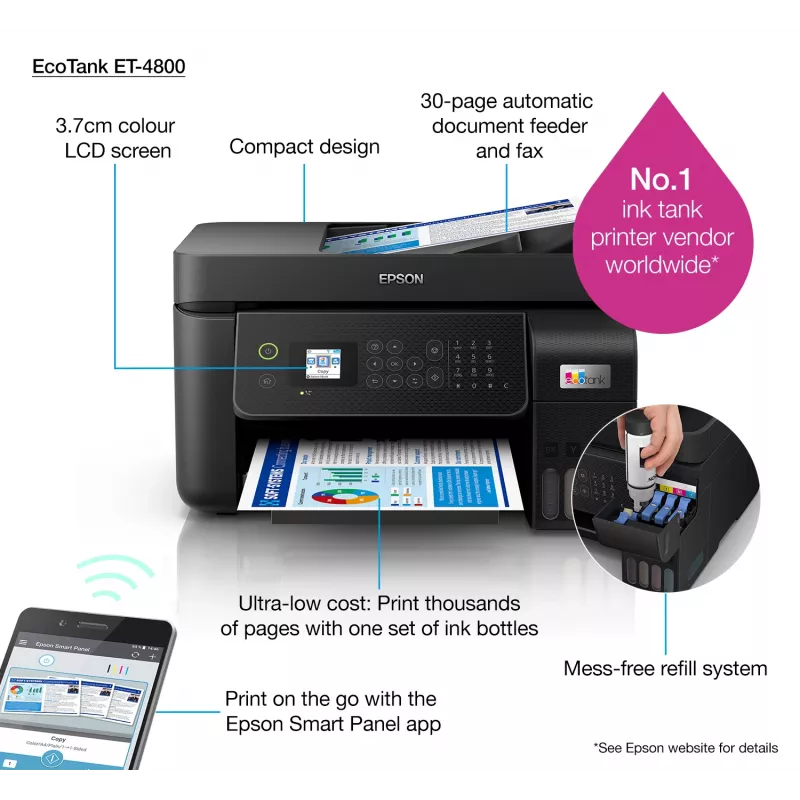 Epson EcoTank ET-4800 inyección de tinta A4 5760 x 1440 DPI 33 ppm WLAN
