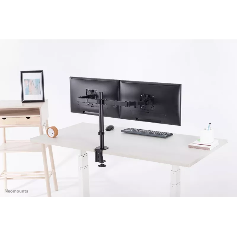 Brazo para monitor Neomounts FPMA-D550D negro 10-32 inch, pinza de mesa/pasacables de mesa, 8 kg, 25,4 cm (10 inch), 81,3 cm (32 inch), 100 x 100 mm, negro