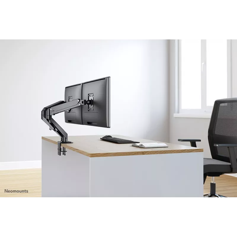 Brazo para monitor Neomounts DS70-700BL2 17-27 inch - gas, soporte de pinza, 7 kg, 43,2 cm (17 inch), 68,6 cm (27 inch), 100 x 100 mm, negro