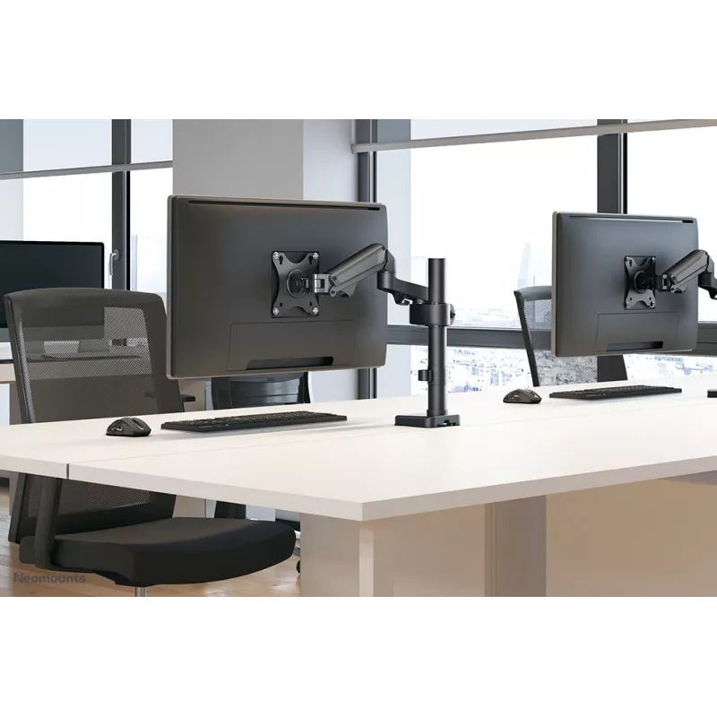 Brazo para monitor Neomounts DS70-750BL1 17-27 inch - gas, pinza de mesa/pasacables de mesa, 7 kg, 43,2 cm (17 inch), 68,6 cm (27 inch), 100 x 100 mm, negro