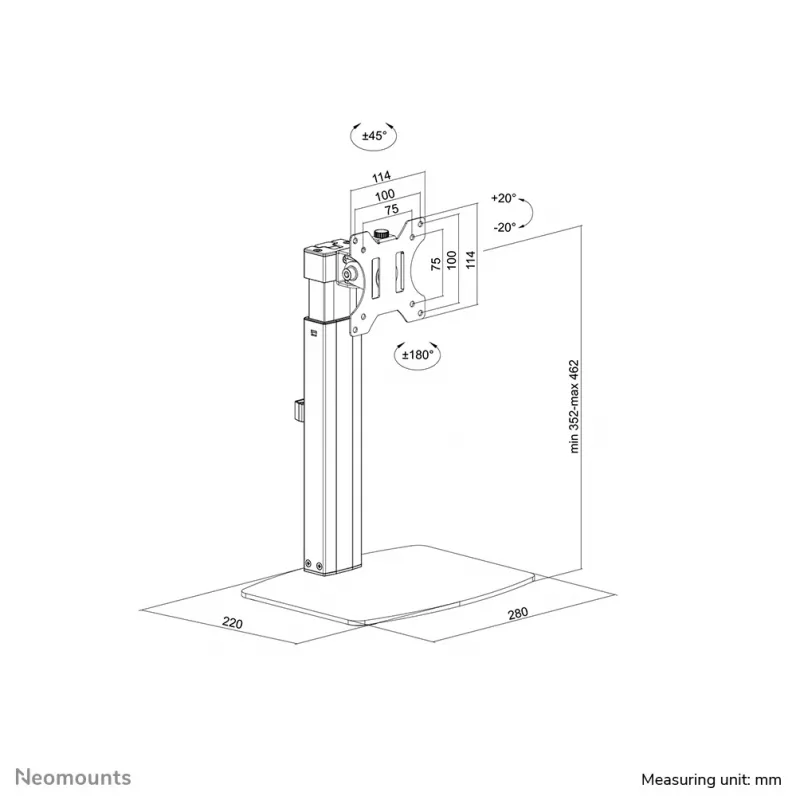 Soporte para monitor Neomounts FPMA-D865 negro 10-32