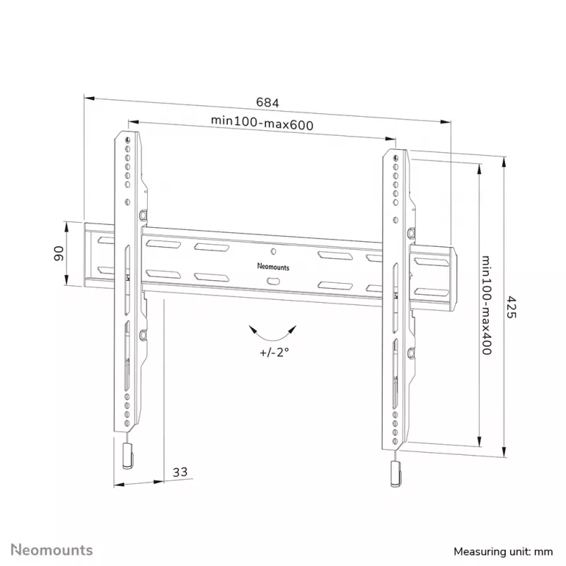 Soporte de pared para TV Neomounts WL30S-850BL16 42-86