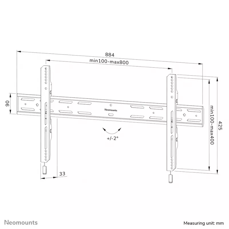 Soporte de pared para TV Neomounts WL30S-850BL18 43-86