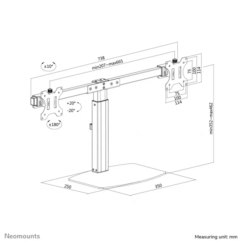 Neomounts FPMA-D865D Negro soporte de monitor 10-27