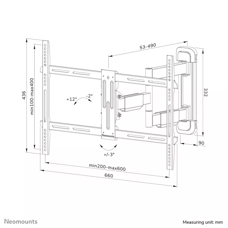Neomounts WL40-550BL16 Soporte de pared para TV 40-65