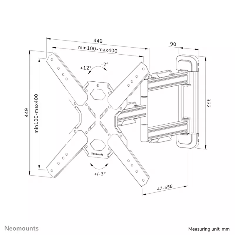 Neomounts WL40S-850BL14 Soporte de pared para TV 40-65