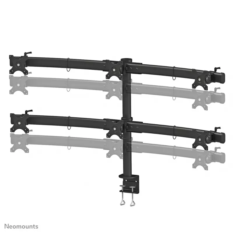 Neomounts FPMA-D700D6 Brazo de monitor 19-27 inch, soporte de abrazadera, 8 kg, 48,3 cm (19 inch), 68,6 cm (27 inch), 100 x 100 mm, Negro