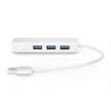 DIGITUS USB 3.0, Hub de 3 puertos y adaptador Gigabit-LAN 3xUSB A/H, 1xUSB A/M, 1xRJ45 LAN Compatible con Windows y Mac OS