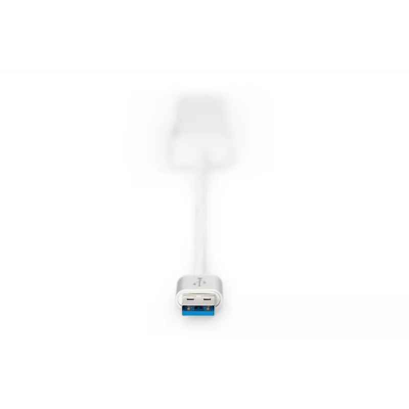 DIGITUS USB 3.0, Hub de 3 puertos y adaptador Gigabit-LAN 3xUSB A/H, 1xUSB A/M, 1xRJ45 LAN Compatible con Windows y Mac OS