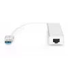 DIGITUS USB 3.0, Hub de 3 puertos y adaptador Gigabit-LAN 3xUSB A/H, 1xUSB A/M, 1xRJ45 LAN Compatible con Windows y Mac OS