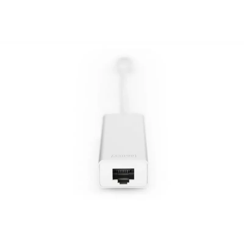 DIGITUS USB 3.0, Hub de 3 puertos y adaptador Gigabit-LAN 3xUSB A/H, 1xUSB A/M, 1xRJ45 LAN Compatible con Windows y Mac OS