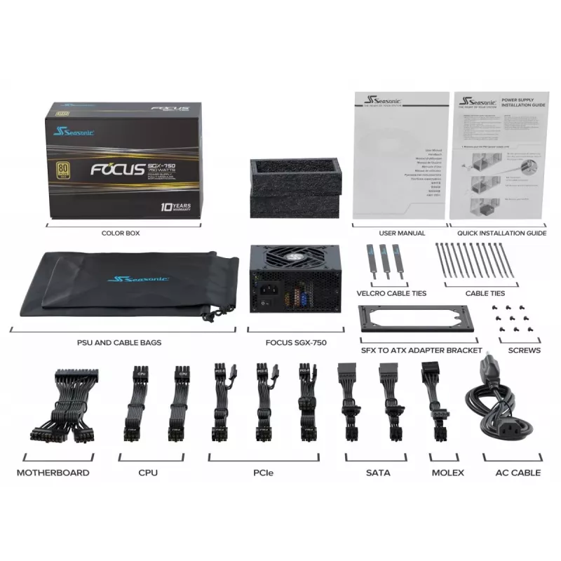 SEASONIC Focus Sgx-750 (2021) fuente de alimentación 750 W 20+4 pines