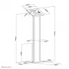 Neomounts FL15-750WH1 soporte de suelo para tablet 9,7–11 pulgadas - con cerradura